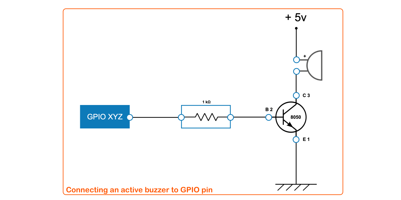 Connecting an active buzzer to Raspberry Pi GPIO XYZ
